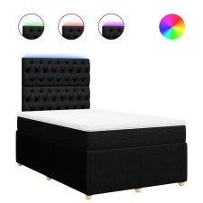 vidaXL fekete szövet rugós ágy matraccal 120 x 200 cm (3294332) ágy és ágykellék
