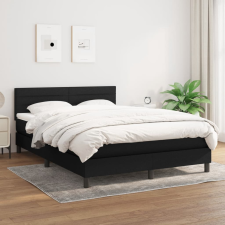 vidaXL fekete szövet rugós ágy matraccal 140 x 190 cm ágy és ágykellék