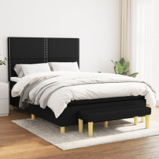 vidaXL fekete szövet rugós ágy matraccal 140 x 190 cm ágy és ágykellék