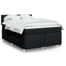 vidaXL fekete szövet rugós ágy matraccal 140 x 190 cm ágy és ágykellék