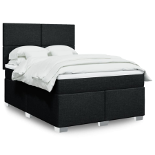 vidaXL fekete szövet rugós ágy matraccal 140 x 190 cm ágy és ágykellék
