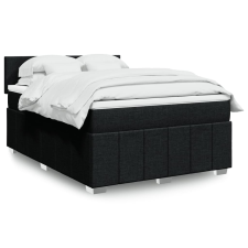 vidaXL fekete szövet rugós ágy matraccal 140 x 190 cm ágy és ágykellék