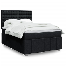 vidaXL fekete szövet rugós ágy matraccal 140 x 190 cm ágy és ágykellék