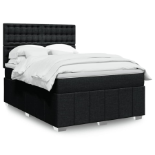 vidaXL fekete szövet rugós ágy matraccal 140 x 190 cm ágy és ágykellék