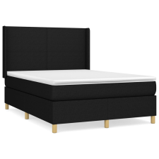 vidaXL fekete szövet rugós ágy matraccal 140 x 190 cm (3131827) ágy és ágykellék