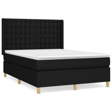 vidaXL fekete szövet rugós ágy matraccal 140 x 190 cm (3132307) ágy és ágykellék