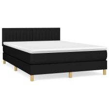 vidaXL fekete szövet rugós ágy matraccal 140 x 190 cm (3140771) ágy és ágykellék