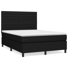 vidaXL fekete szövet rugós ágy matraccal 140 x 190 cm (3141851) ágy és ágykellék