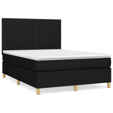 vidaXL fekete szövet rugós ágy matraccal 140 x 190 cm (3142491) ágy és ágykellék