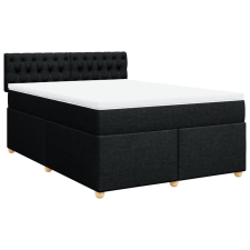 vidaXL fekete szövet rugós ágy matraccal 140 x 190 cm (3286684) ágy és ágykellék