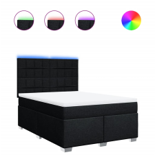 vidaXL fekete szövet rugós ágy matraccal 140 x 190 cm (3292785) ágy és ágykellék