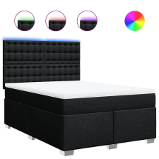 vidaXL fekete szövet rugós ágy matraccal 140 x 190 cm (3292799) ágy és ágykellék