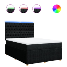 vidaXL fekete szövet rugós ágy matraccal 140 x 190 cm (3294360) ágy és ágykellék
