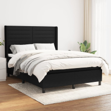 vidaXL fekete szövet rugós ágy matraccal 140 x 200 cm ágy és ágykellék