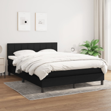 vidaXL fekete szövet rugós ágy matraccal 140 x 200 cm ágy és ágykellék