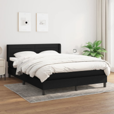 vidaXL fekete szövet rugós ágy matraccal 140 x 200 cm ágy és ágykellék
