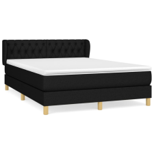 vidaXL fekete szövet rugós ágy matraccal 140 x 200 cm (3127047) ágy és ágykellék