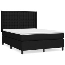 vidaXL fekete szövet rugós ágy matraccal 140 x 200 cm (3131755) ágy és ágykellék