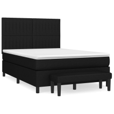 vidaXL fekete szövet rugós ágy matraccal 140 x 200 cm (3136759) ágy és ágykellék