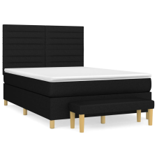 vidaXL fekete szövet rugós ágy matraccal 140 x 200 cm (3137239) ágy és ágykellék
