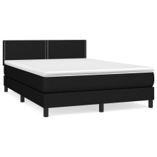 vidaXL fekete szövet rugós ágy matraccal 140 x 200 cm (3139979) ágy és ágykellék