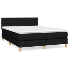 vidaXL fekete szövet rugós ágy matraccal 140 x 200 cm (3140619) ágy és ágykellék