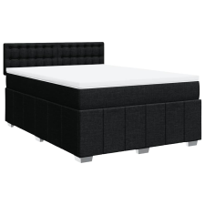 vidaXL fekete szövet rugós ágy matraccal 140 x 200 cm (3287107) ágy és ágykellék