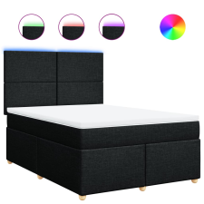 vidaXL fekete szövet rugós ágy matraccal 140 x 200 cm (3293598) ágy és ágykellék