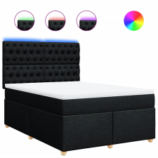 vidaXL fekete szövet rugós ágy matraccal 140 x 200 cm (3293612) ágy és ágykellék