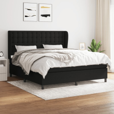 vidaXL fekete szövet rugós ágy matraccal 160x200 cm ágy és ágykellék