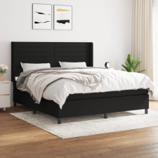 vidaXL fekete szövet rugós ágy matraccal 160x200 cm ágy és ágykellék