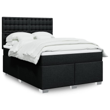vidaXL fekete szövet rugós ágy matraccal 160x200 cm ágy és ágykellék