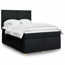 vidaXL fekete szövet rugós ágy matraccal 160x200 cm ágy és ágykellék