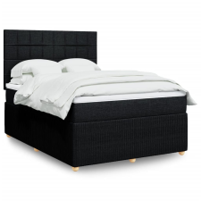 vidaXL fekete szövet rugós ágy matraccal 160x200 cm ágy és ágykellék