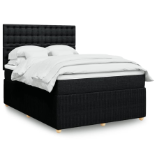vidaXL fekete szövet rugós ágy matraccal 160x200 cm ágy és ágykellék