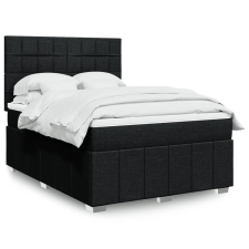 vidaXL fekete szövet rugós ágy matraccal 160x200 cm ágy és ágykellék