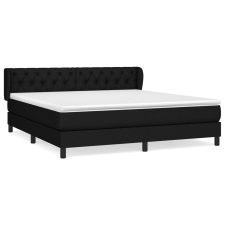 vidaXL fekete szövet rugós ágy matraccal 160x200 cm (3126495) ágy és ágykellék
