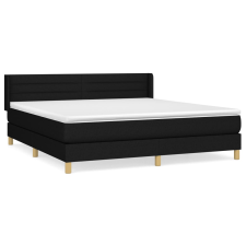 vidaXL fekete szövet rugós ágy matraccal 160x200 cm (3130363) ágy és ágykellék