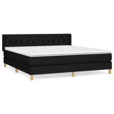 vidaXL fekete szövet rugós ágy matraccal 160x200 cm (3130523) ágy és ágykellék