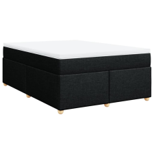 vidaXL fekete szövet rugós ágy matraccal 160x200 cm (3285389) ágy és ágykellék