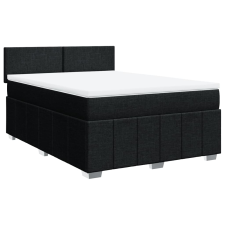 vidaXL fekete szövet rugós ágy matraccal 160x200 cm (3287114) ágy és ágykellék