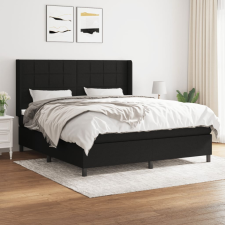 vidaXL fekete szövet rugós ágy matraccal 180 x 200 cm ágy és ágykellék