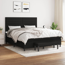 vidaXL fekete szövet rugós ágy matraccal 180 x 200 cm ágy és ágykellék