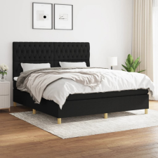 vidaXL fekete szövet rugós ágy matraccal 180 x 200 cm ágy és ágykellék