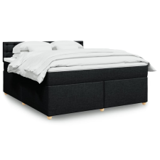 vidaXL fekete szövet rugós ágy matraccal 180 x 200 cm ágy és ágykellék