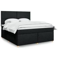 vidaXL fekete szövet rugós ágy matraccal 180 x 200 cm ágy és ágykellék