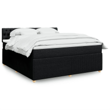 vidaXL fekete szövet rugós ágy matraccal 180 x 200 cm ágy és ágykellék