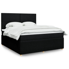 vidaXL fekete szövet rugós ágy matraccal 180 x 200 cm ágy és ágykellék