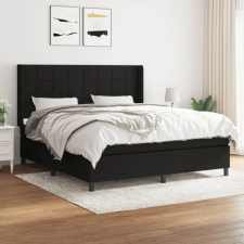 vidaXL fekete szövet rugós ágy matraccal 180 x 200 cm ágy és ágykellék
