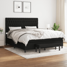 vidaXL fekete szövet rugós ágy matraccal 180 x 200 cm ágy és ágykellék